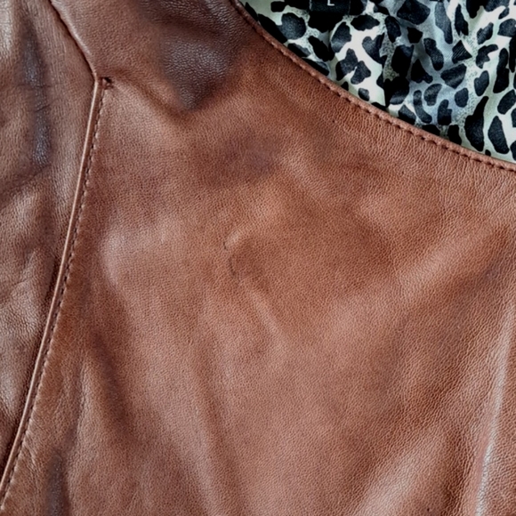 Wilson Leather Soft Lightweight Zip up Biker Moto Brown Structured Jacket - Picture 11 of 11